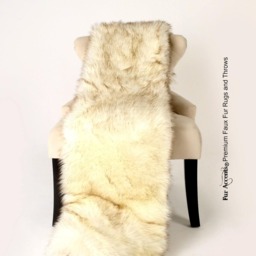 Plush Faux Fur Throw Blanket, Arctic Wolf Shag, Usa Handmade - thumbnail 2