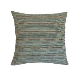 Turquoise Brown Mediterranean Stripe Decorative Throw Pillow Cover 18x18 - thumbnail 1