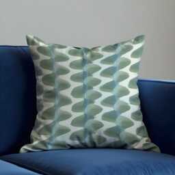 Green Leaf Stripe Cushion Cover, Modern Botanical Throw Pillowcase, Scandinavian Sofa Case, Minimal Home Decor - thumbnail 2