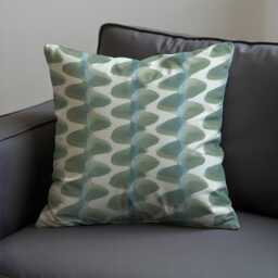 Green Leaf Stripe Cushion Cover, Modern Botanical Throw Pillowcase, Scandinavian Sofa Case, Minimal Home Decor - thumbnail 3