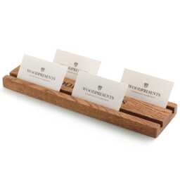 Custom Engraved Oak Multiple Business Card Holder Wooden Desk Organizer, Office Gift