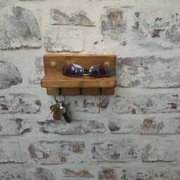 Handmade Rustic Key Rack With Middle Shelf - Choice Of Size & Colour - thumbnail 3