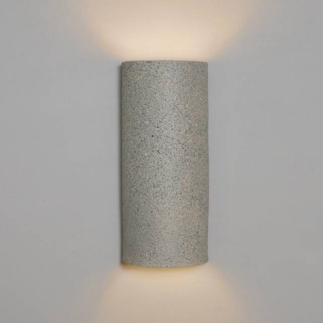 Handmade Ceramic Cylinder Textured Wall Sconce Ambient Up Down Light - image 1