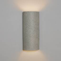 Handmade Ceramic Cylinder Textured Wall Sconce Ambient Up Down Light