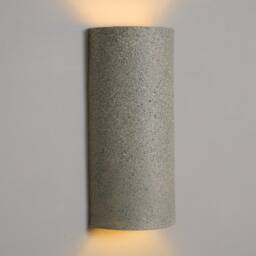 Handmade Ceramic Cylinder Textured Wall Sconce Ambient Up Down Light - thumbnail 2