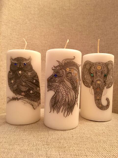 Personalized Candles, Custom Mandala Candles, Unique Art, Gift, Candle Gifts - image 1