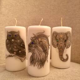Personalized Candles, Custom Mandala Candles, Unique Art, Gift, Candle Gifts - thumbnail 3