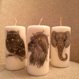 Personalized Candles, Custom Mandala Candles, Unique Art, Gift, Candle Gifts - thumbnail 2