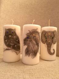 Personalized Candles, Custom Mandala Candles, Unique Art, Gift, Candle Gifts - thumbnail 1