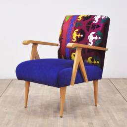 Wooden Armchair - Suzani Blues - thumbnail 3