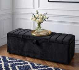 Handmade Plush Velvet Ottoman Storage Box - Blanket, Toys, Pillows Living Room, Bedroom