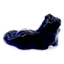 Miniature Ceramic Border Collie Dog Laying Animal Little White Black Figurine Small Statue Tiny Decoration Collectible Hand Painted Figure - thumbnail 2