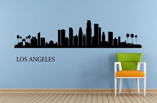 Hollywood Sign Word California Hills La Los Angeles Ca Mountains Skyline City View Wall Decal Vinyl Sticker Mural Room Decor L1683 - image 1
