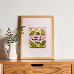 Pickle Princess A5 Print Funny Foodie Wall Art - thumbnail 3