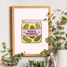 Pickle Princess A5 Print Funny Foodie Wall Art - thumbnail 2