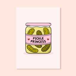 Pickle Princess A5 Print Funny Foodie Wall Art - thumbnail 1