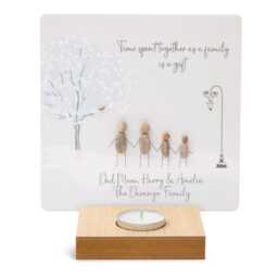 Personalised Family Pebble Art T Light Holder - Christmas Keepsake - thumbnail 3