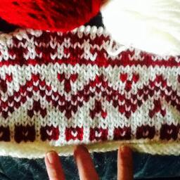 Throw Pillow - Hand-Knit Fair-Isle - thumbnail 4