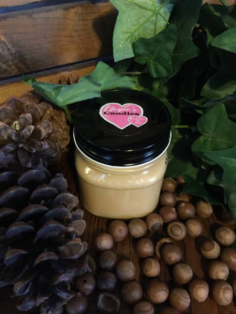 Sandalwood Handmade Hand Poured 8 Oz Soy Candle in Mason Canning Jar With Black Metal Lid - image 1