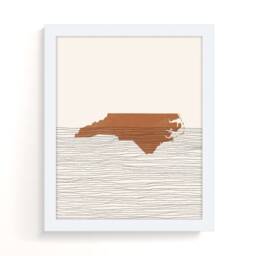 Boho Decor - North Carolina Mid Century Wall Art, Minimalist Art & Abstract Print, State Map Print - thumbnail 2