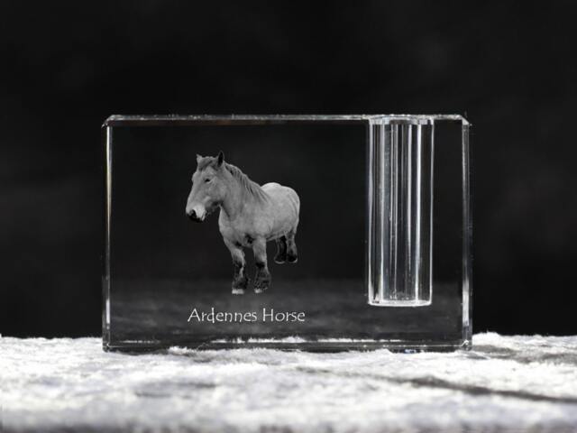 Ardennes Horse , Crystal Pen Holder With Horse, Souvenir, Decoration, Limited Edition, Collection - image 1