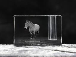 Ardennes Horse , Crystal Pen Holder With Horse, Souvenir, Decoration, Limited Edition, Collection - thumbnail 1