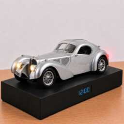 Bugatti Atlantic Car Alarm Clock - Realistic Engine Sound, Handmade, Enthusiast Gift - thumbnail 1