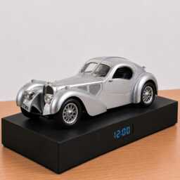 Bugatti Atlantic Car Alarm Clock - Realistic Engine Sound, Handmade, Enthusiast Gift - thumbnail 2