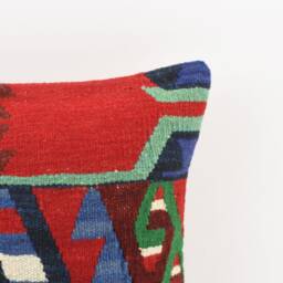 16x16 Vintage Kilim Pillow Cover Handmade Anatolian Wool - thumbnail 2