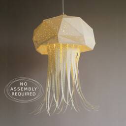 Bedroom Jellyfish Origami Lamp - Geometric Pendant Lampshade For Nursery & Home Unique Lighting Decor - thumbnail 2