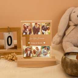 Custom Photo Led Night Light Personalized Couple Anniversary Frame, Name Light, Keepsake Gift For Partner