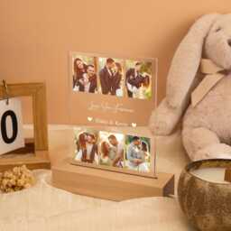 Custom Photo Led Night Light Personalized Couple Anniversary Frame, Name Light, Keepsake Gift For Partner - thumbnail 2