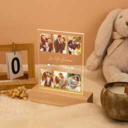 Custom Photo Led Night Light Personalized Couple Anniversary Frame, Name Light, Keepsake Gift For Partner - thumbnail 3