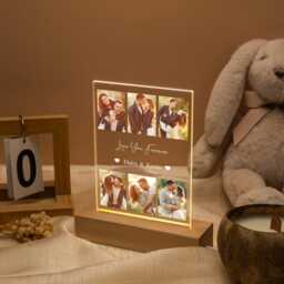 Custom Photo Led Night Light Personalized Couple Anniversary Frame, Name Light, Keepsake Gift For Partner - thumbnail 4