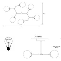 Scout Modern 6 Light 6In Globe Sputnik Mid Century Industrial Chandelier - thumbnail 4