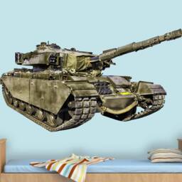 Military Vinyl Wall Decal - Army Tank Camouflauge Home Decor Peel & Stick Reusable Fabric Vwaq Pas15