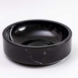 Natural Stone Vessel Bathroom Sink, Avalon Black Marble, Vanity Sink - thumbnail 4