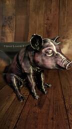 3D Printed Piglet Figurine Silk Pla Home Decor, Antique Finish - thumbnail 1