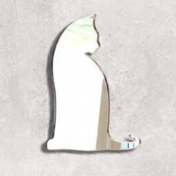 Sitting Cat Acrylic Mirror Wall Art - Personalized Engraving - thumbnail 3