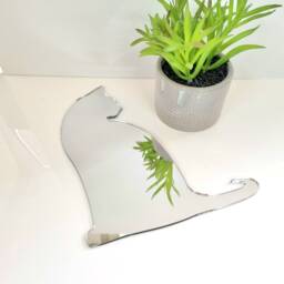Sitting Cat Acrylic Mirror Wall Art - Personalized Engraving - thumbnail 2