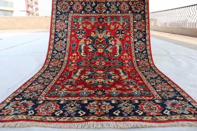 3'4x4'9 Afghan Luxury Design Rug, New Kazak Brand Farmhouse Handmade Medallion Wool Area Bedroom Livingroom Office D??cor Rug - image 1