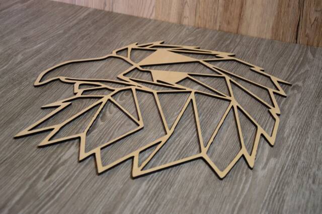 Eagle Geometric Low Poly Wall Art, Animal Hanging, Decor, Wood Shape, Laser Cut, Interior Design, Decoration - image 1