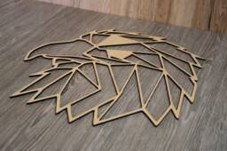 Eagle Geometric Low Poly Wall Art, Animal Hanging, Decor, Wood Shape, Laser Cut, Interior Design, Decoration - thumbnail 1