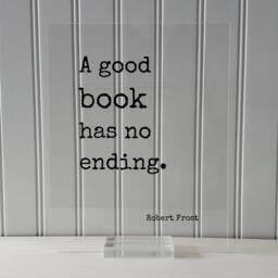 Robert Frost - Floating Quote A Good Book Has No Ending Book Lovers Bibliophile Worm Art Print Motivational - thumbnail 3