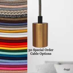 Plug in Pendant Light Special Order Cables - Bronze Gold + Black E27 Lamp Holder Hanging Minimal Reading, Ambient Mood Lighting Cord - thumbnail 1