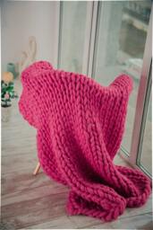 Chunky Knit Merino Wool Blanket, Bulky Throw, Anniversary Gift