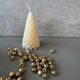Handmade Retro Snowy Tree Candle, Holiday Decor - thumbnail 3