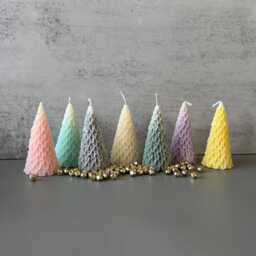 Handmade Retro Snowy Tree Candle, Holiday Decor - thumbnail 2
