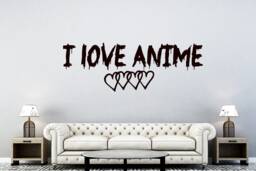Anime Wall Decal Quote Decals I Love Vinyl Sticker Lettering Bedroom Decor Window Chu1435 - thumbnail 1