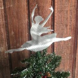 Ballerina Dancer, Pointe, Dance, Handcrafted Metal Tree Topper, Or Wall Hanging Wreath Deocation, Christmas, Aluminum, Dancer Gifts - thumbnail 3